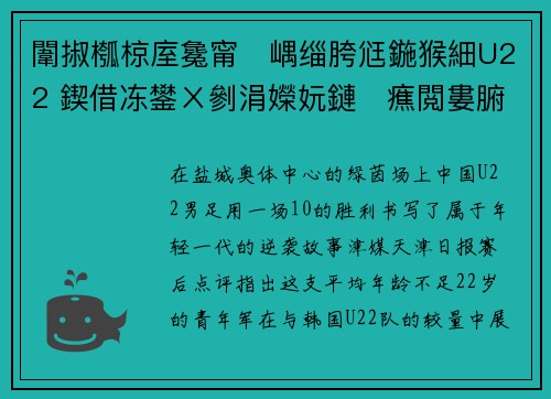 闈掓槬椋庢毚甯嵎缁胯尩鍦猴細U22 鍥借冻鐢ㄨ剼涓嬫妧鏈癄閲婁腑鍥借冻鐞冩柊甯屾湜